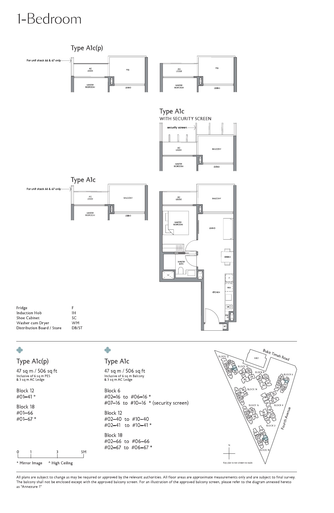 Fourth Avenue Residences 1 Bedroom Floor Plan 5